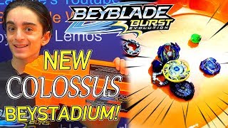 BIGGEST BURST STADIUM BY HASBRO NEW COLOSSUS BEYSTADIUM BEYBLADE BURST EVOLUTION FREE QR CODE [upl. by Atiuqan]