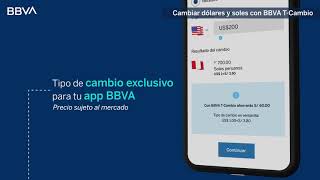 ¿Cómo cambio dólares y soles con BBVA TCambio  Nueva App BBVA [upl. by Waldman]