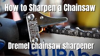 How to Sharpen a Chainsaw Dremel chainsaw sharpener [upl. by Gayle]