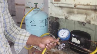 R134a gas charging in Bangla  Refrigerator gas charging step by step 100 Easy method [upl. by Atinaj]