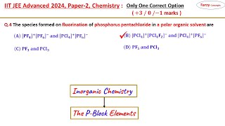 𝐐𝟒 The species formed on fluorination of phosphorus pentachloride in a polar organic solvent are [upl. by Zink]