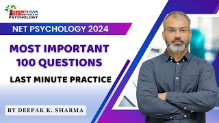 1 Most Important 100 Questions of NTANET Psychology 2024 Exam BITSYUVA with Deepak K Sharma [upl. by Aggappora]