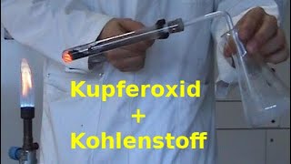 Chemische Reaktion von Kupferoxid mit Kohlenstoff [upl. by Garbe]