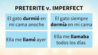 The 2 Spanish Past Tenses Preterite v Imperfect [upl. by Naihr]