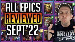 🚨MUST WATCH🚨ALL EPICS REVIEWED BANNER LORDS TO SKINWALKERS Feat Ash  Raid Shadow Legends [upl. by Quent674]