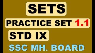 SETS CLASS 9 Practice Set 11 Maharashtra Board New Syllabus [upl. by Anora]