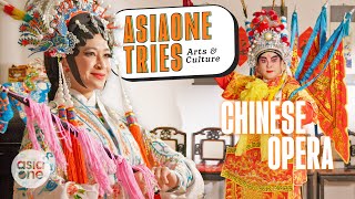 Checking out Chinese opera with Munah  AsiaOne Tries Arts amp Culture [upl. by Agamemnon]