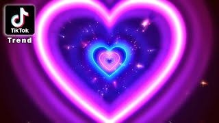 Neon Lights Love Heart Tunnel ║ TikTok Trend ║ 4K Romantic Glow  Moving Background TunnelTrend [upl. by Negrom258]