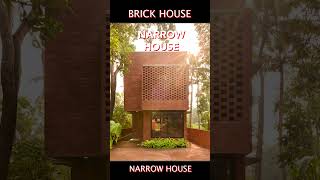 Narrow Brick house In India  shorts architecture whyarch architect home [upl. by Iaht]