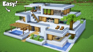 Minecraft How to Build a Modern House Tutorial Easy 48  Interior in Description [upl. by Bram]