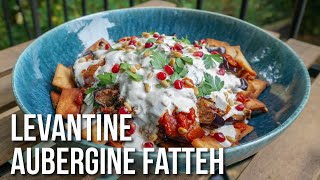 Levantine Aubergine Fatteh  Easy and quick to make delicious layered Eggplant dish [upl. by Iatnohs]