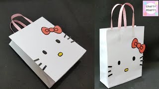 How to make Paper Bag DIY Hello kitty Paper BagDIY Paper bag for treatDIY Goodie bag candy bag [upl. by Enreval]