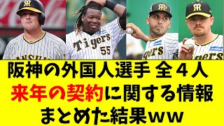 【阪神】外国人全４名の来年の契約に関する情報総まとめ！ [upl. by Jacobba364]