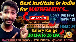 ISI Exam 2024 How to Crack the Best Institute for Mathematics ✅ ⋮ ISI Kolkata Bangalore Delhi 🔥😍 [upl. by Enayr]