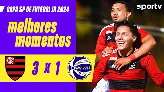 FLAMENGO 3 X 1 SÃO JOSÉ  MELHORES MOMENTOS  COPA SÃO PAULO DE FUTEBOL JR 2024  sportv [upl. by Fesoy]