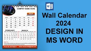 Calendar design in ms word  how to make 2024 calendar in ms word [upl. by Laughry]