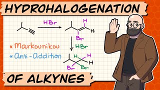 Reaction of Alkynes with HBr  Markovnikov Hydrohalogenation [upl. by Nnad498]