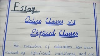 essay on online classes vs physical classesonline vs physical education online classes essay [upl. by Milore471]