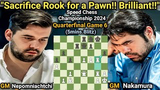 Ian Nepomniachtchi VS Hikaru Nakamura  Speed Chess Championship 2024  QF Game 6 5minsBlitz [upl. by Anoif614]