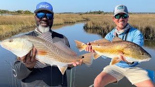 Fishing For BIG Redfish in The Creeks of Yankeetown Florida [upl. by Iblok]