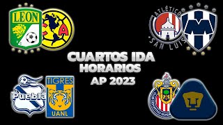 HORARIOS CANALES Y FECHAS DONDE VER LOS CUARTOS DE FINAL IDA  LIGA MX APERTURA 2023 [upl. by Etneciv642]