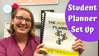 How I Set Up Student Planners  Busy Bee Homeschool Planner  Plan Prep Pray [upl. by Retsbew]