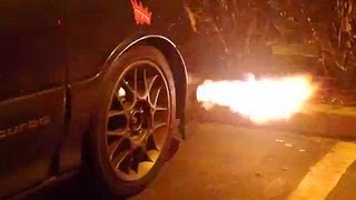 Toyota Starlet GT Turbo  Front Exit Exhaust Flames [upl. by Franzen]