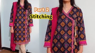 Angrakha kurti stitching  How to stitch Angrakha  Tabeen stitching [upl. by Benedicta684]