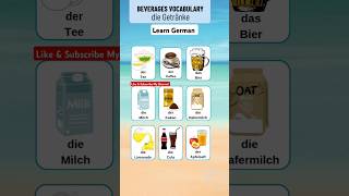 Learn German  Beverages Vocabulary  Pronunciation Vokabeln🔼  Die Lebensmittel deutschlernen [upl. by Haughay]