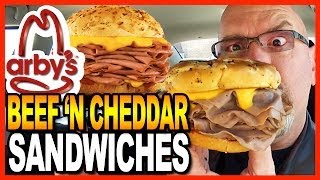 Arbys ★ Large Beef N Cheddar amp Onion Rings Meal Review amp Drive Thru Test [upl. by Ydnahs685]