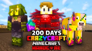 I Survived 200 Days in CRAZY CRAFT in Minecraft Hardcore [upl. by Elletnuahc]