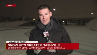 Snowy conditions south of Nashville [upl. by Aikemot]