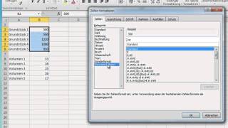 Excel 2010  Zahlen als Quadrat und Kubikmeter formatieren [upl. by Kynthia365]