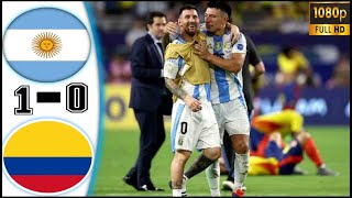 Argentina1 Vs 0Colombia Highlights Argentina Wins Copa America Final 20241080pHD [upl. by Olcott744]