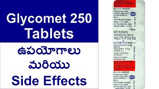 Glycomet 250 Tablets uses and Side Effects in Telugu  Metformin Hydrochloride Tablets IP 250 MG [upl. by Alasteir]