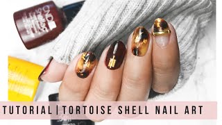 TUTORIAL  TORTOISE SHELL NAIL ART CND Shellac Gel Polish [upl. by Anippesuig935]