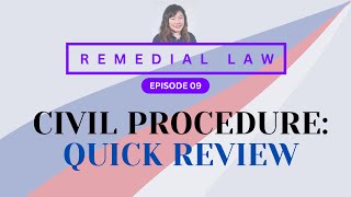 REMEDIAL LAW REVIEW CIVPRO Quick PreBar Review LABAN [upl. by Bernt]