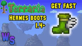 Terraria how to get Hermes Boots on 1449 SEED [upl. by Anyd]