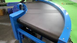 90 Degree Curve PVC Belt Conveyor For Production Line [upl. by Anchie]