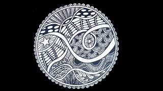 Watch Me Draw Zentangle Patterns Inside a Circle [upl. by Nnaj]