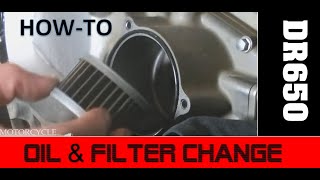 How to change oil amp filter on a SUZUKI DR650 [upl. by Vastah]