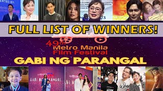 FULL LIST MMFF 2023 WINNERS NARITO ANG KUMPLETONG LISTAHAN NG MGA NANALO SA GABI NG PARANGAL [upl. by Merp]