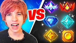 My Little Brother VS EVERY Rank in FORTNITE [upl. by Redford]