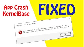 How to fix KernelBasedll Error Windows 10 \ 8 \ 7 English App Crash Failure [upl. by Jonny]