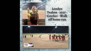 Londyn Teahon  2027  Catcher  Walk off home run [upl. by Massingill598]