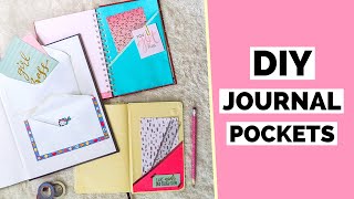 3 DIY Journal Pockets  How To Make Pockets For A Journal [upl. by Ained]