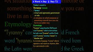 quotTyrannyquot  Meaning Etymology Usage  English Word Meaning vocabulary improvevocabulary [upl. by Tuhn509]