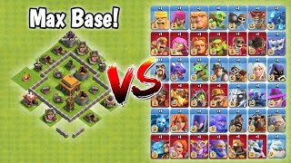 MaxTown Hall 3 Base vs Max All Normal and Super Troops🤯 Clash of Clans Part 1 [upl. by Samtsirhc]