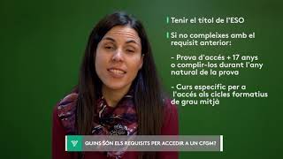 FAQ 9  Quins són els requisits per accedir a un cicle formatiu de grau mitjà [upl. by Boris]