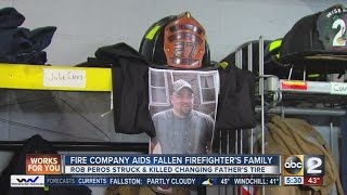 Baltimore County fire company aids fallen firefighters family [upl. by Haididej]